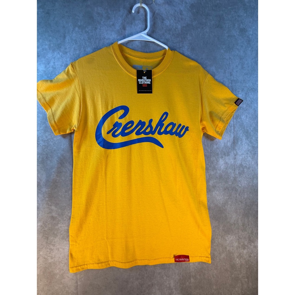 The Marathon Clothing T-Shirt Men Small Yellow Crenshaw Graphic Short Sleeve NEW